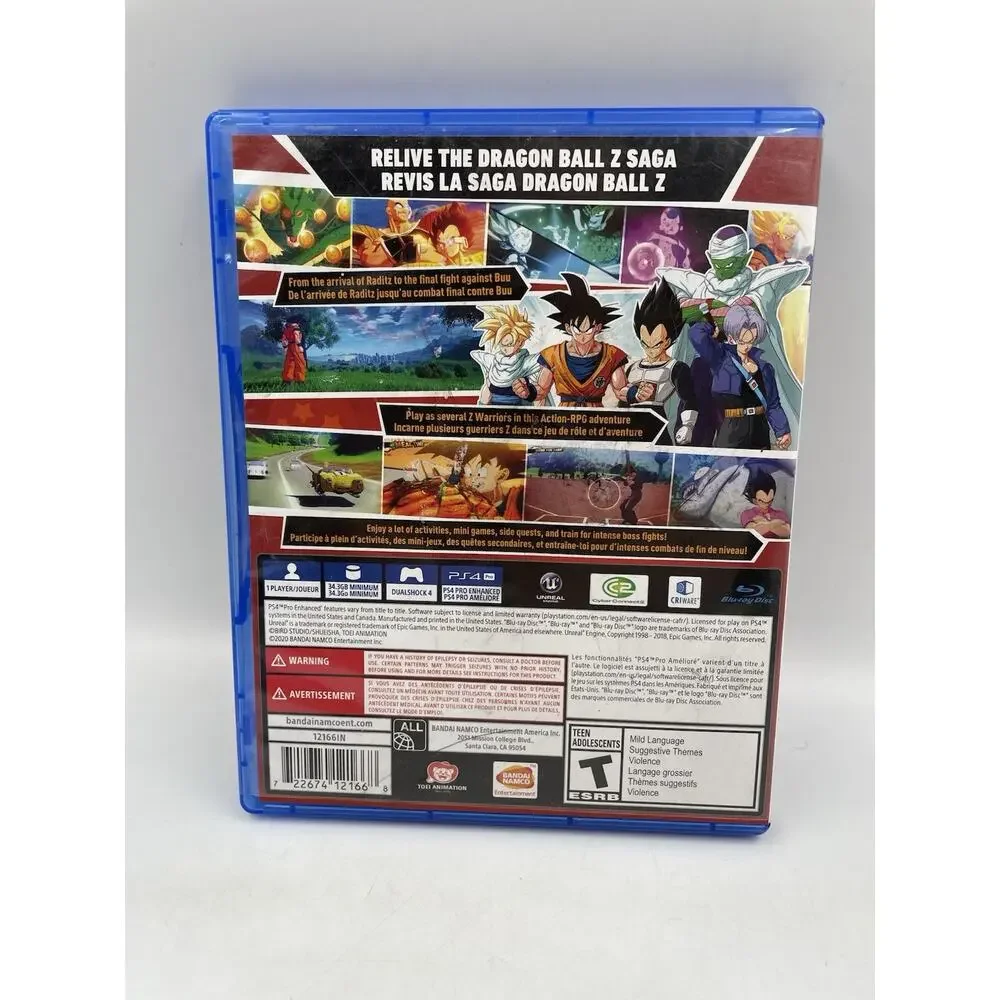 Dragon Ball Z: Kakarot No Manual (Sony PlayStation 4 PS4, 2020)